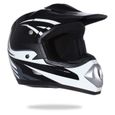 Casque Cross Adulte Noir et Blanc