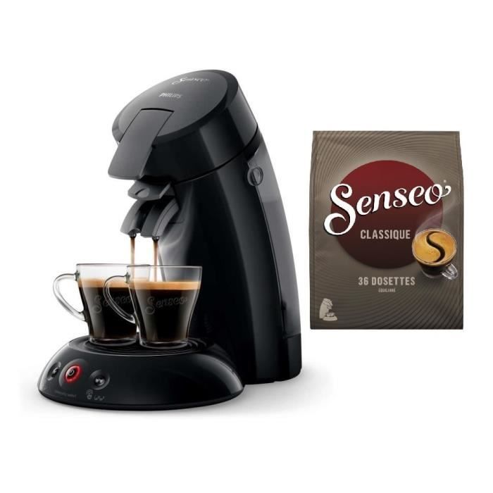 PHILIPS HD6554/61 Machine à café Original noir carbone + SENSEO Dosettes de café Classique 36 pièces