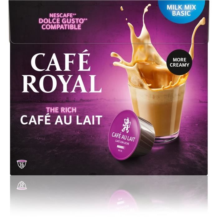 CAFE ROYAL Café au lait - Compatibles avec le système Nescafé - 16 dosettes