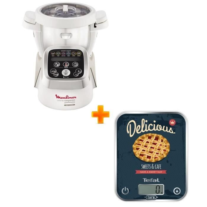 Pack Spécial: MOULINEX - Robot cuiseur Companion HF800A10 + BALANCE - TEFAL OPTISS CUPCAKE BC5122V0 offerte