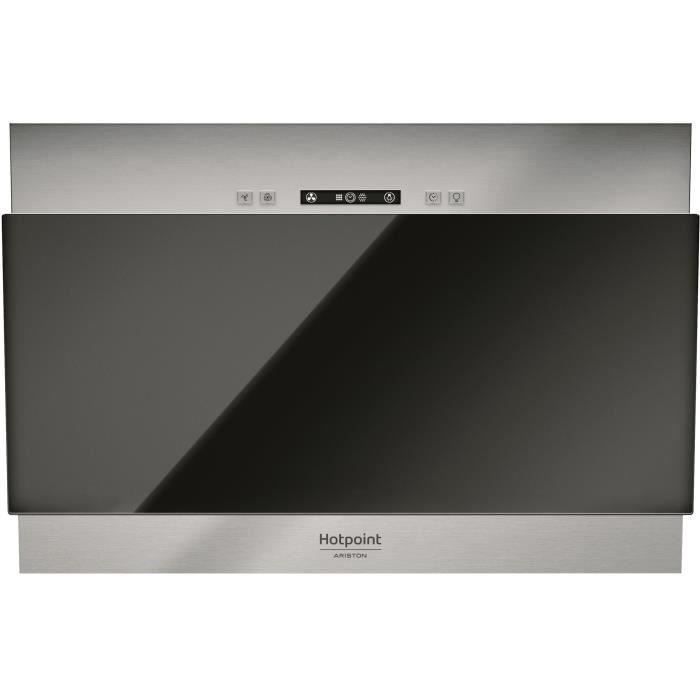 HOTPOINT HVVP 6.4 AK - Hotte verticale murale - Evacuation / Recyclage - 400m3-h max - 60dB max - 3 vitesses - L60cm - Noir