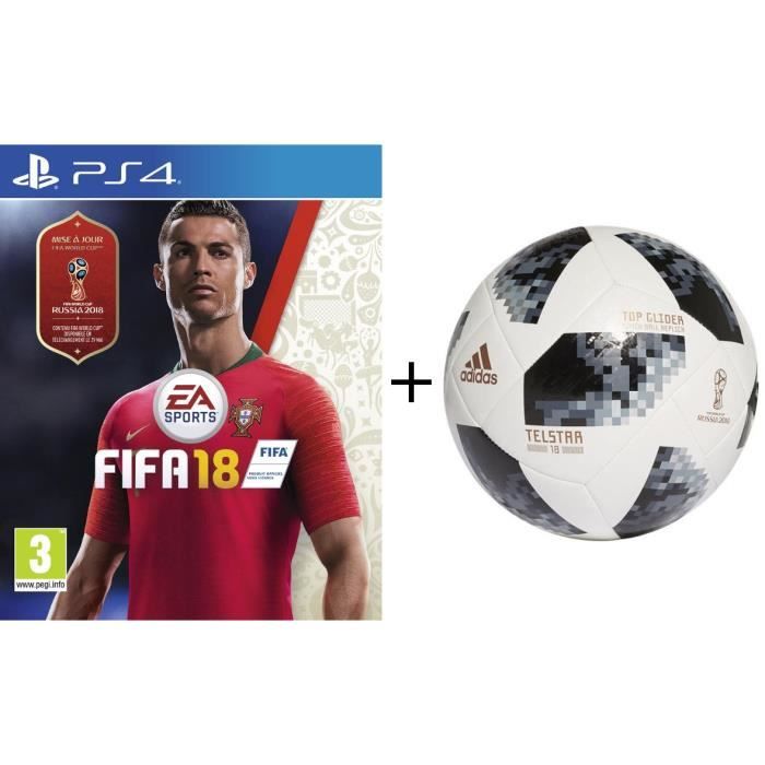 Pack FIFA : Jeu PS4 Fifa 18 + Ballon de football Adidas Coupe du Monde de la FIFA™ Top Glider