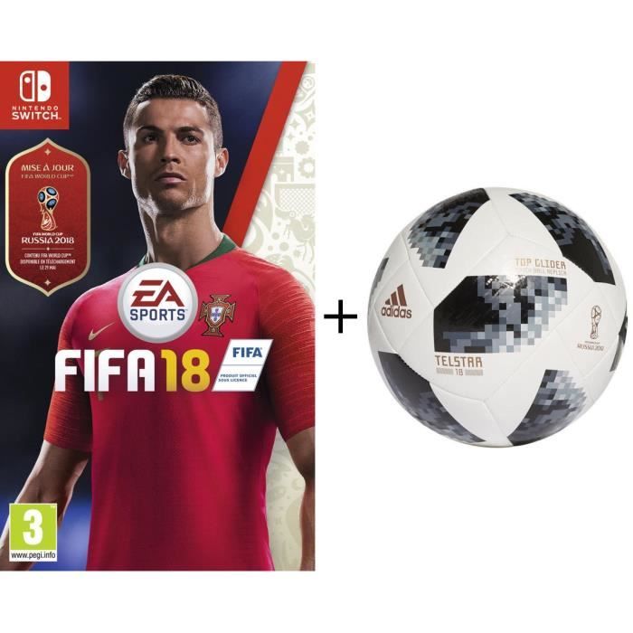 Pack FIFA : Jeu Switch Fifa 18 + Ballon de football Adidas Coupe du Monde de la FIFA™ Top Glider