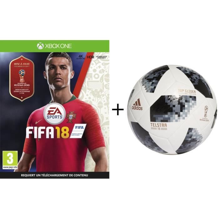 Pack FIFA : Jeu XBox One Fifa 18 + Ballon de football Adidas Coupe du Monde de la FIFA™ Top Glider