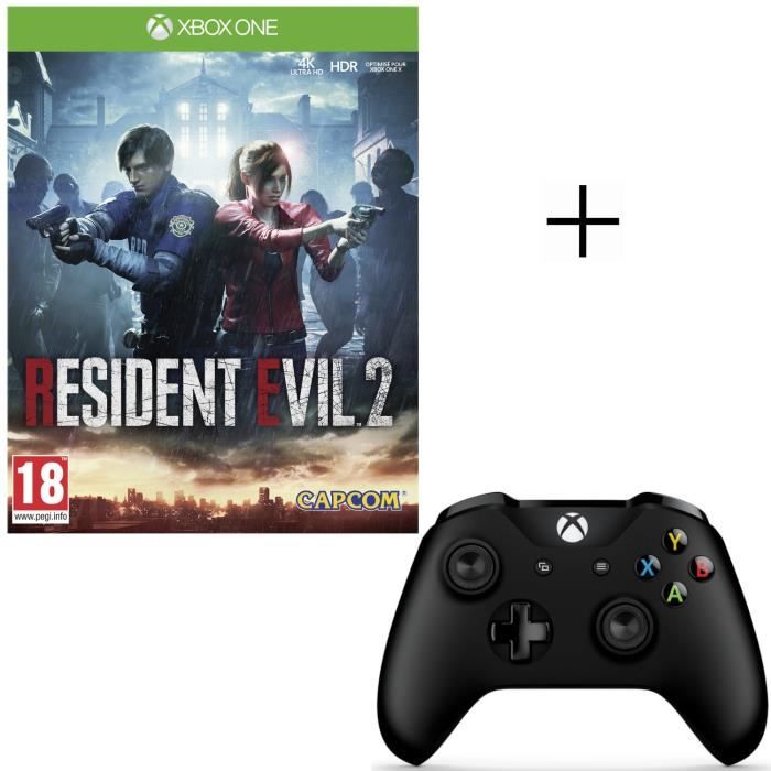 Resident Evil 2 Jeu Xbox One + Manette sans fil Xbox One Noire