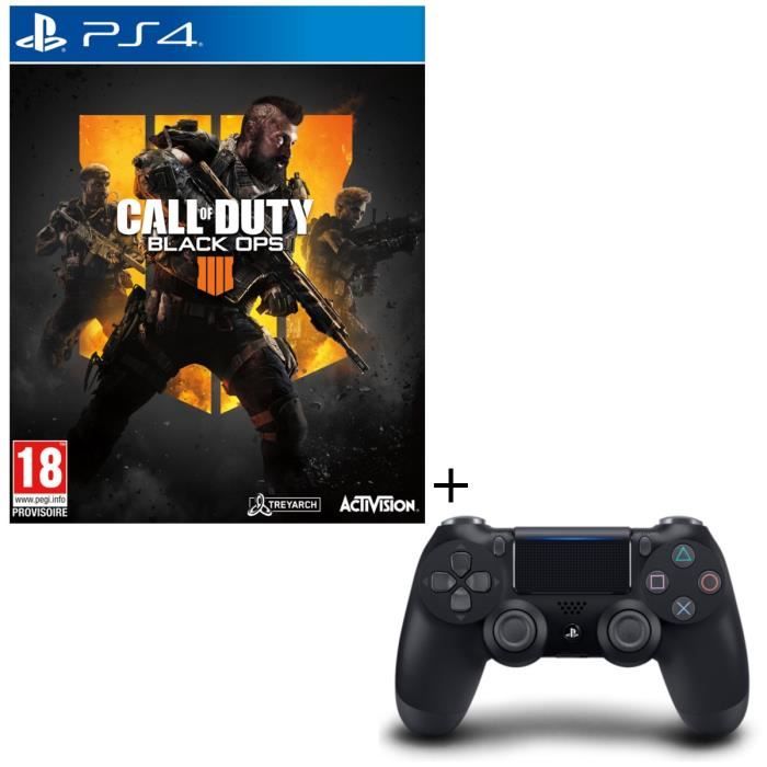 Pack Call of Duty Black Ops 4 + Manette PS4 DualShock 4 Noire V2