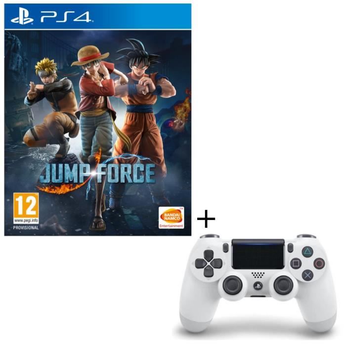 Pack Jump Force + Manette PS4 DualShock 4 Glacier White V2