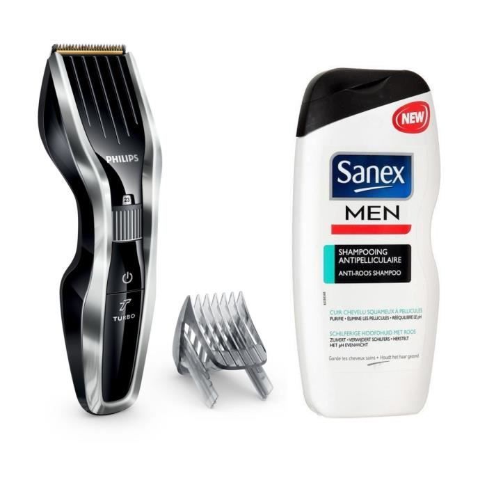Pack : PHILIPS Series 5000 HC5450/16 Tondeuse cheveux - Noir + SANEX Shampoing Homme - Antipelliculaire - 250ml