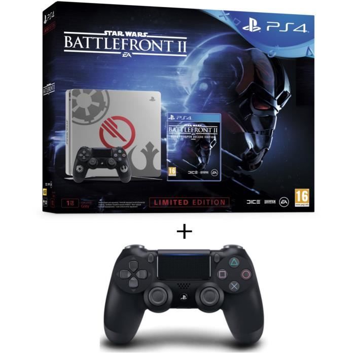 Nouvelle PS4 1 To Star Wars Battlefront II Edition Spéciale + Star Wars Battlefront II Edition Deluxe + Manette DS4 Noire V2