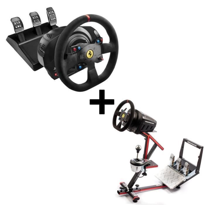 Pack THRUSTMASTER Volant T300 Ferrari Alcántara Edition - PS3 - PS4 - PC + 69DB Support Wheel Stand EVO offert !