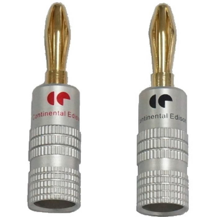 CONTINENTAL EDISON 4x fiche banane métal doré