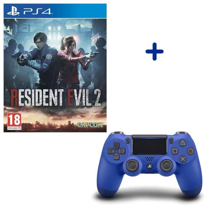 Resident Evil 2 + Manette DualShock 4 Bleue