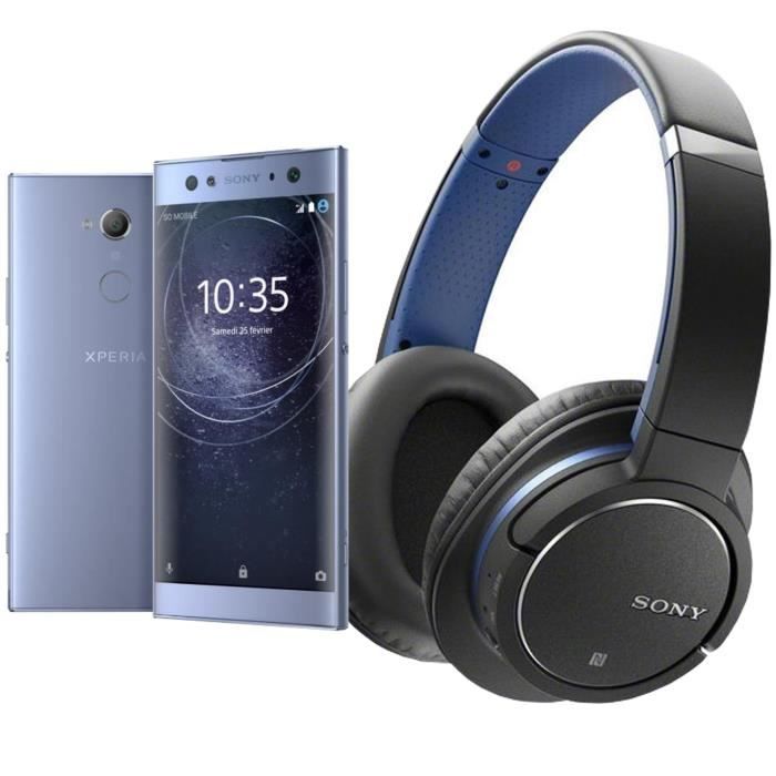 Sony Xperia XA2 Ultra Bleu + SONY MDRZX770BNLCE7 Casque arceaux Bluetooth