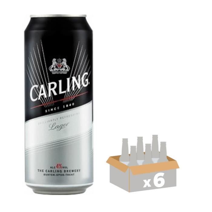 CARLING LAGER 0,50L Lot de 6 Bouteilles de Bière blonde CAN