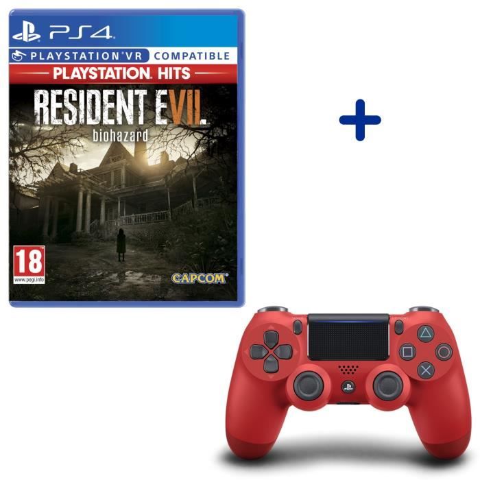 Resident Evil VII PlayStation Hits + Manette DualShock 4 Rouge