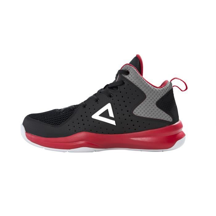 PEAK Chaussures de Basket Thunder - Homme - Noir / Rouge