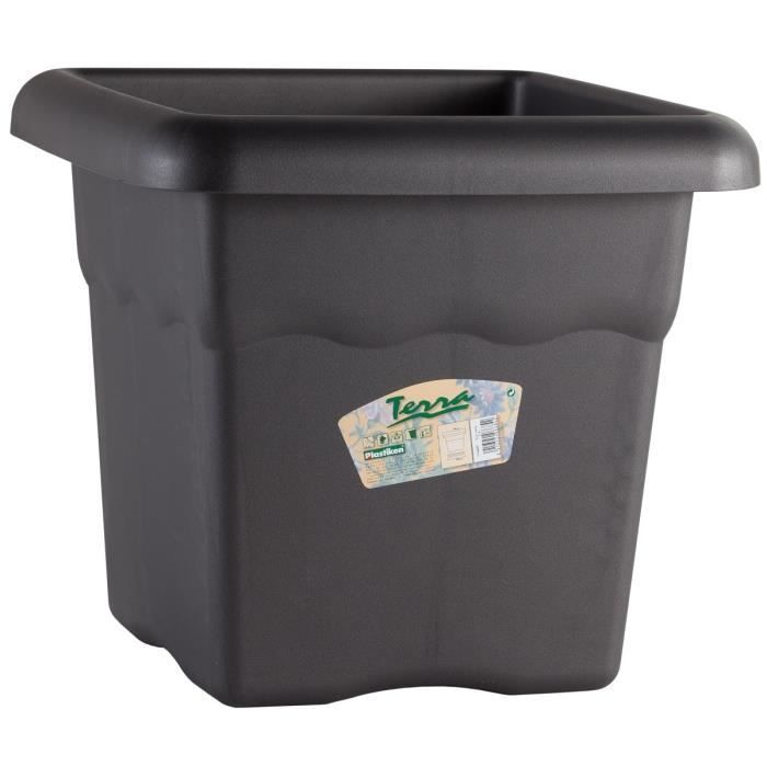 PLASTIKEN Pot à fleurs carré Ø 44 cm - Anthracite