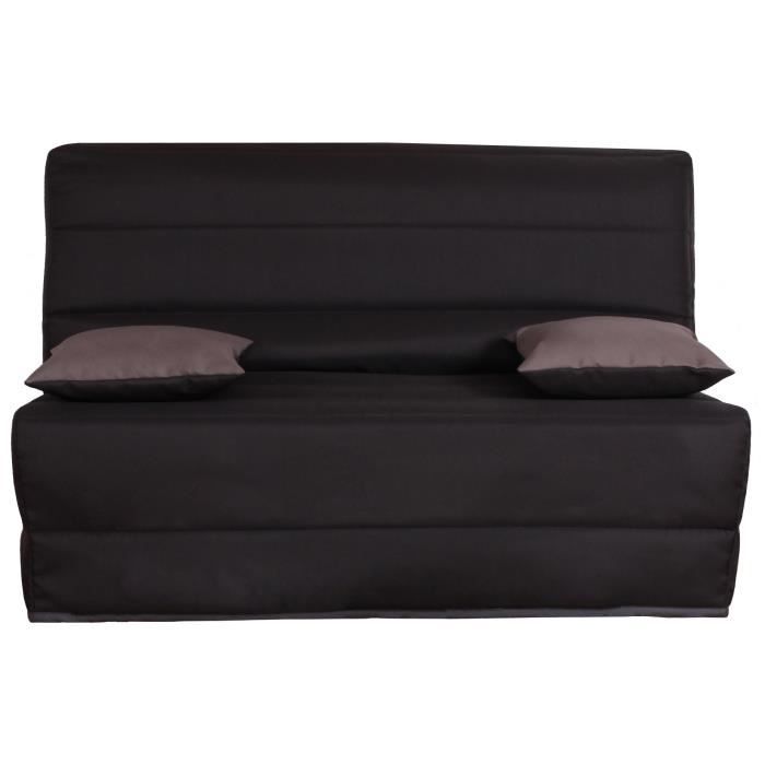 LIOM Banquette BZ 3 places - Tissu gris anthracite - Made in France - L 142 x P 96 cm