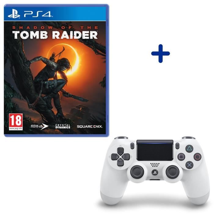 Shadow Of The Tomb Raider + Manette DualShock 4 Glacier White
