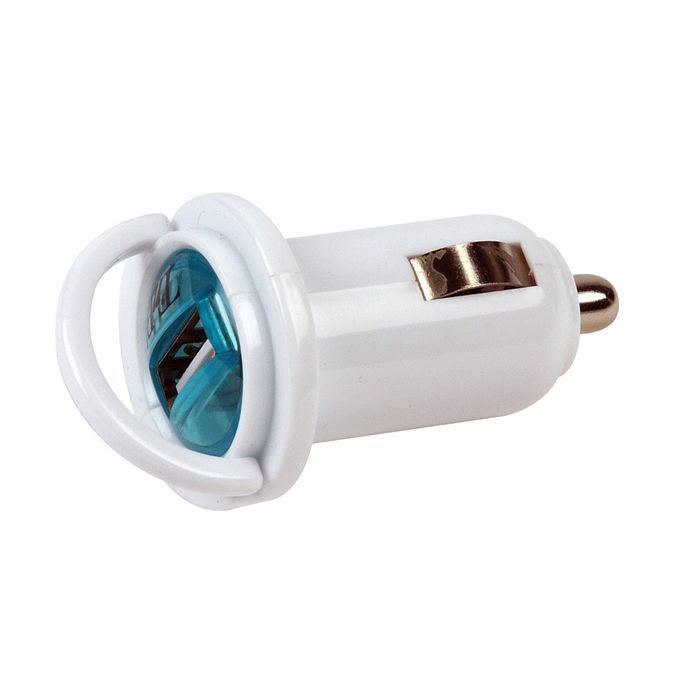 TNB Chargeur allume-cigare 1A + câble USB pour iPod - Blanc