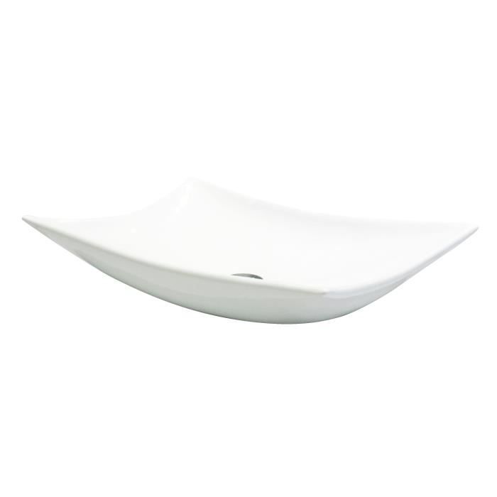 + Vasque en ceramique Tara L56.5xP38xH11 cm blanc - LT AQUA +