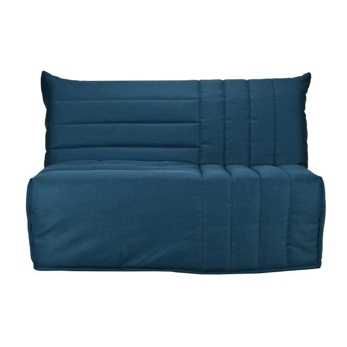 BULTEX Banquette BZ BETH 3 places - Tissu Bleu canard - L 142 x P 101 x H 95