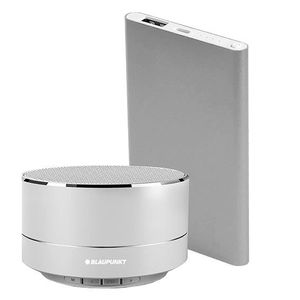 BLAUPUNKT BLP1400 Enceinte Bluetooth 3W et chargeur externe - Argent
