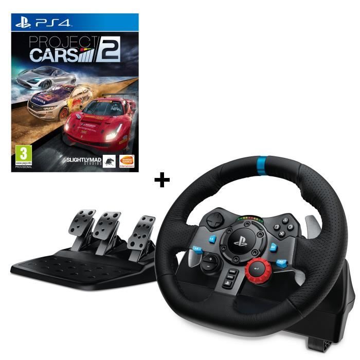 LOGITECH Volant de Course G29 Driving Force - PS4 et PC + Project Cars 2 Jeu PS4