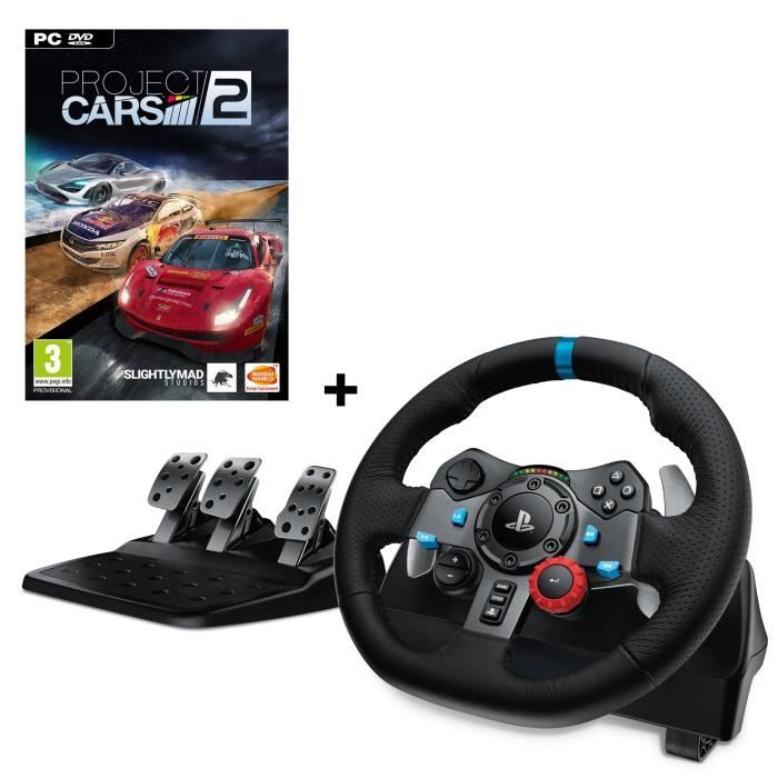 LOGITECH Volant de Course G29 Driving Force - PS4 et PC + Project Cars 2 Jeu PC