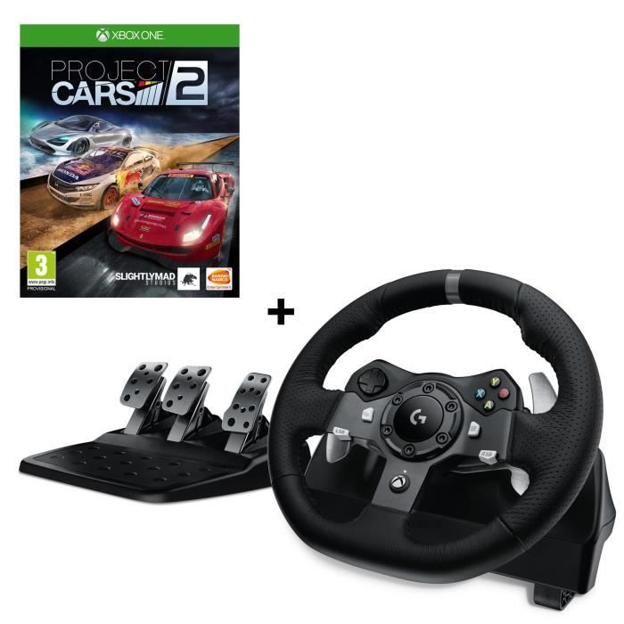 LOGITECH Volant de course G920 Driving Force - Xbox One et PC + Project Cars 2 Jeu Xbox One