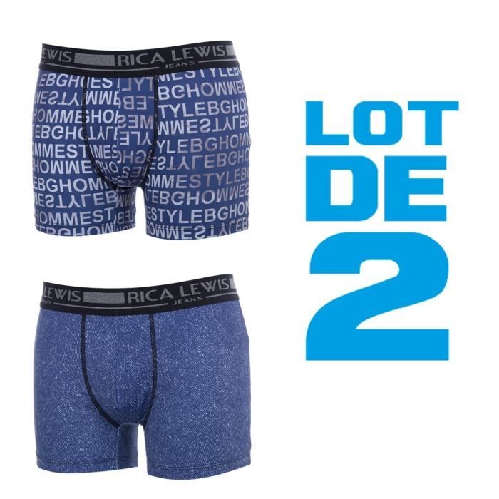 RICA LEWIS Lot de 2 Boxers Homme - Bleu