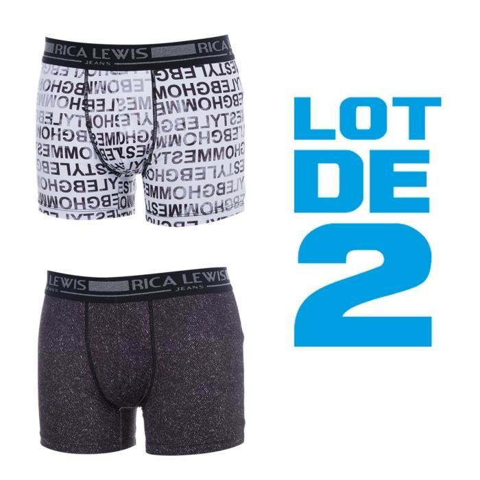 RICA LEWIS Lot de 2 Boxers Homme - Noir