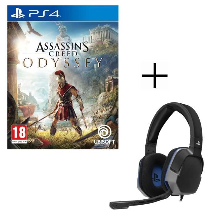 Assassin's Creed Odyssey Jeu PS4 + Casque Gamer Afterglow LVL3
