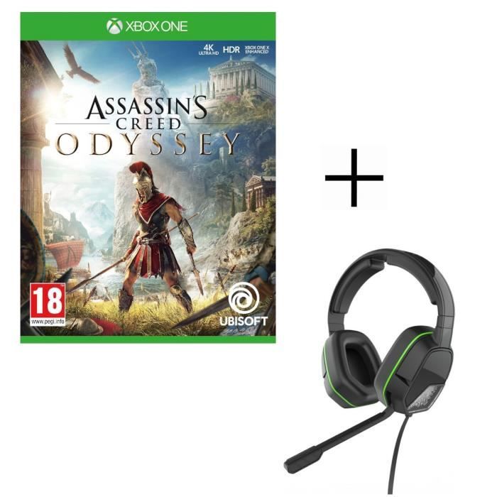 Assassin's Creed Odyssey Jeu Xbox One + Casque Afterglow LVL3 pour Xbox One