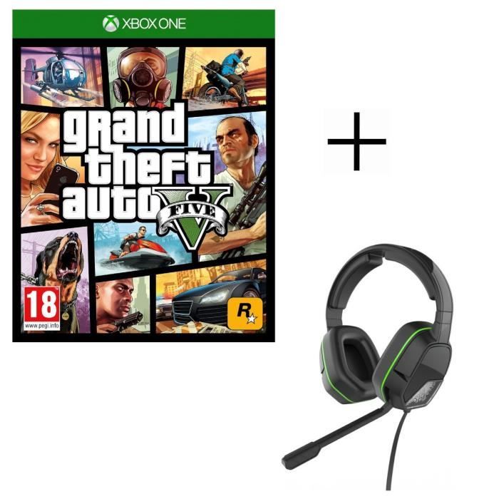 GTA V Jeu Xbox One + Casque Afterglow LVL3