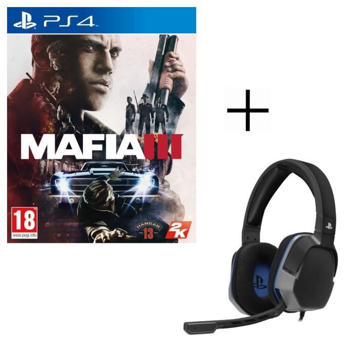 Mafia III Jeu PS4 + Casque Afterglow Level 3