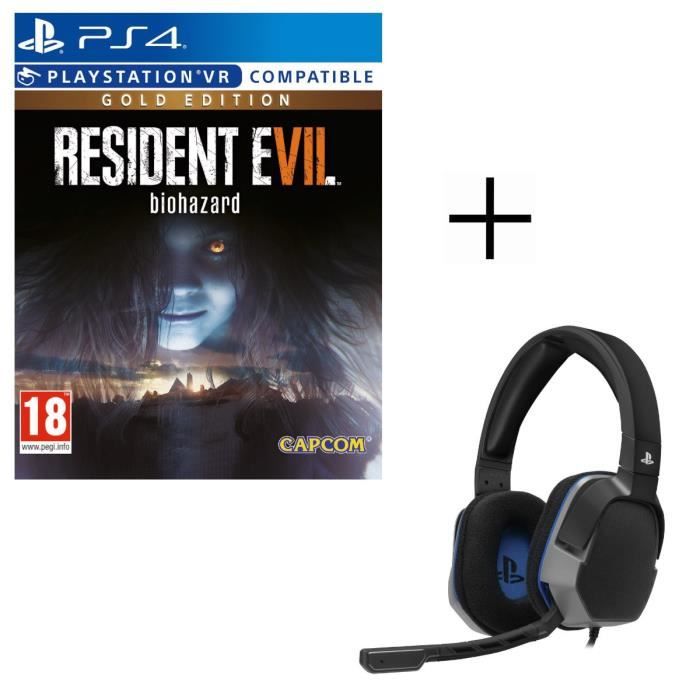 Resident Evil 7: Biohazard Gold Edition Jeu PS4 + Casque Afterglow Level 3