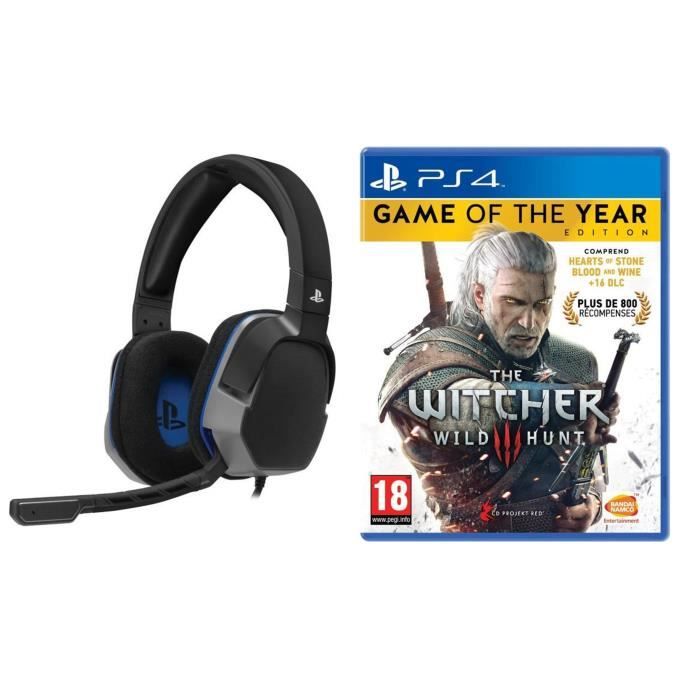 The Witcher 3 : Wild Hunt Goty Edition Jeu PS4 + Casque Afterglow Level 3