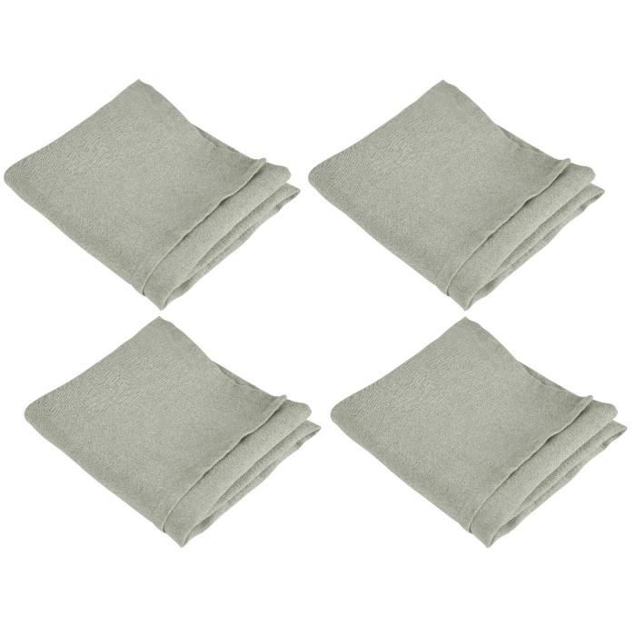 VENT DU SUD 4 Serviettes de table SYMPHONIE en lin - 50 x 50 cm - Gris taupe