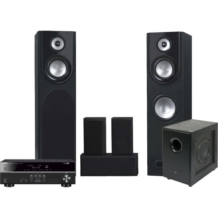 YAMAHA HTR-2071 Amplificateur 5.1 + ELTAX UTAH Pack Enceintes 5.0 + Caisson de Basse 8\