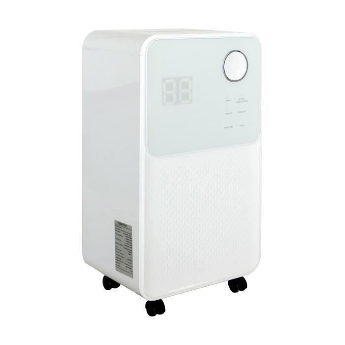 OCEANIC Pack de 2 déshumidificateurs d'air électrique 12 litres/jour - Purificateur d'air - Séchage du linge - Drainage continu