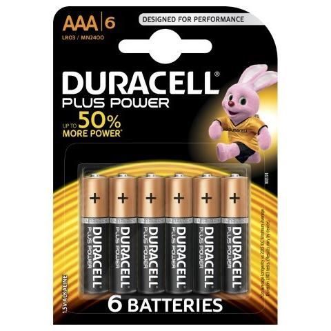 DURACELL Plus Power Piles type LR03 / AAA Lot de 6