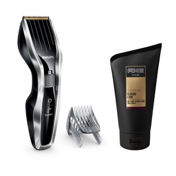 Pack : PHILIPS Series 5000 HC5450/16 Tondeuse cheveux - Noir + AXE Gel coiffant Signature Classic Look - Effet Mouillé OFFERT