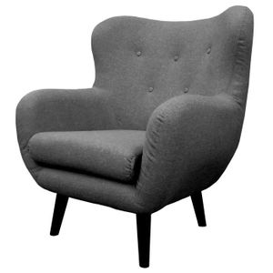 VIBORG Fauteuil scandinave en tissu anthracite
