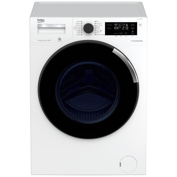BEKO WTE10744XB0W Lave-linge Frontal - 10 kg - 1400 trs / min - A+ - Blanc - Moteur induction