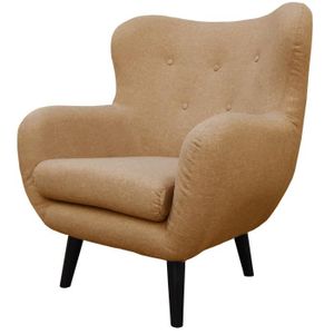 VIBORG Fauteuil scandinave en tissu brun