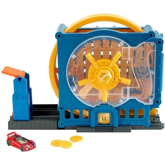 HOT WHEELS - City - Coffre Fort - Parking 4 étages avec voie d'accélération & descente - 4 ans et +