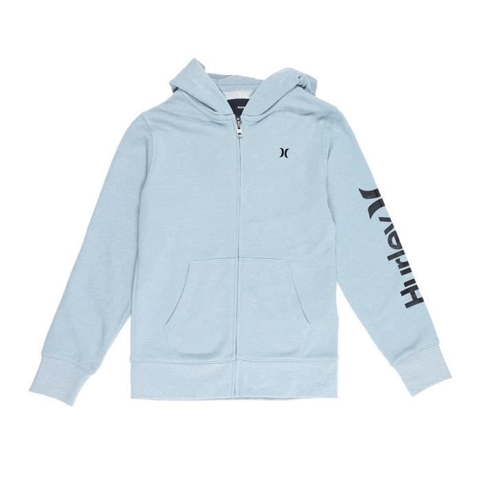 HURLEY Sweatshirt Zippé Hoodie One and Only - Enfant Mixte - Gris bleu