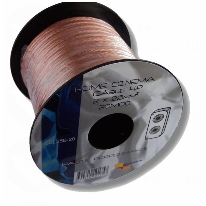 LINEAIRE CCL25B-20 Câble Haut-parleur 2 x 2,5 mm² - Longueur : 20 m