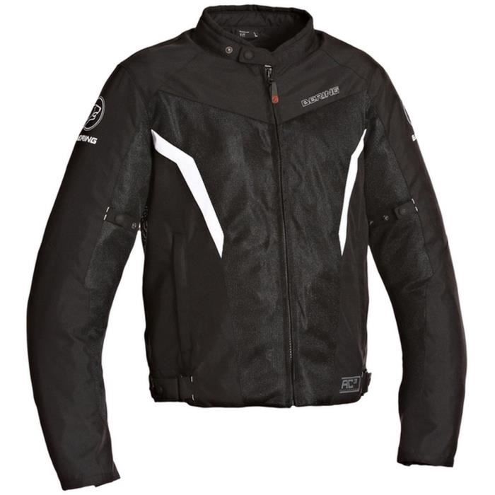 BERING Florida Blouson Moto Textile Noir et Blanc